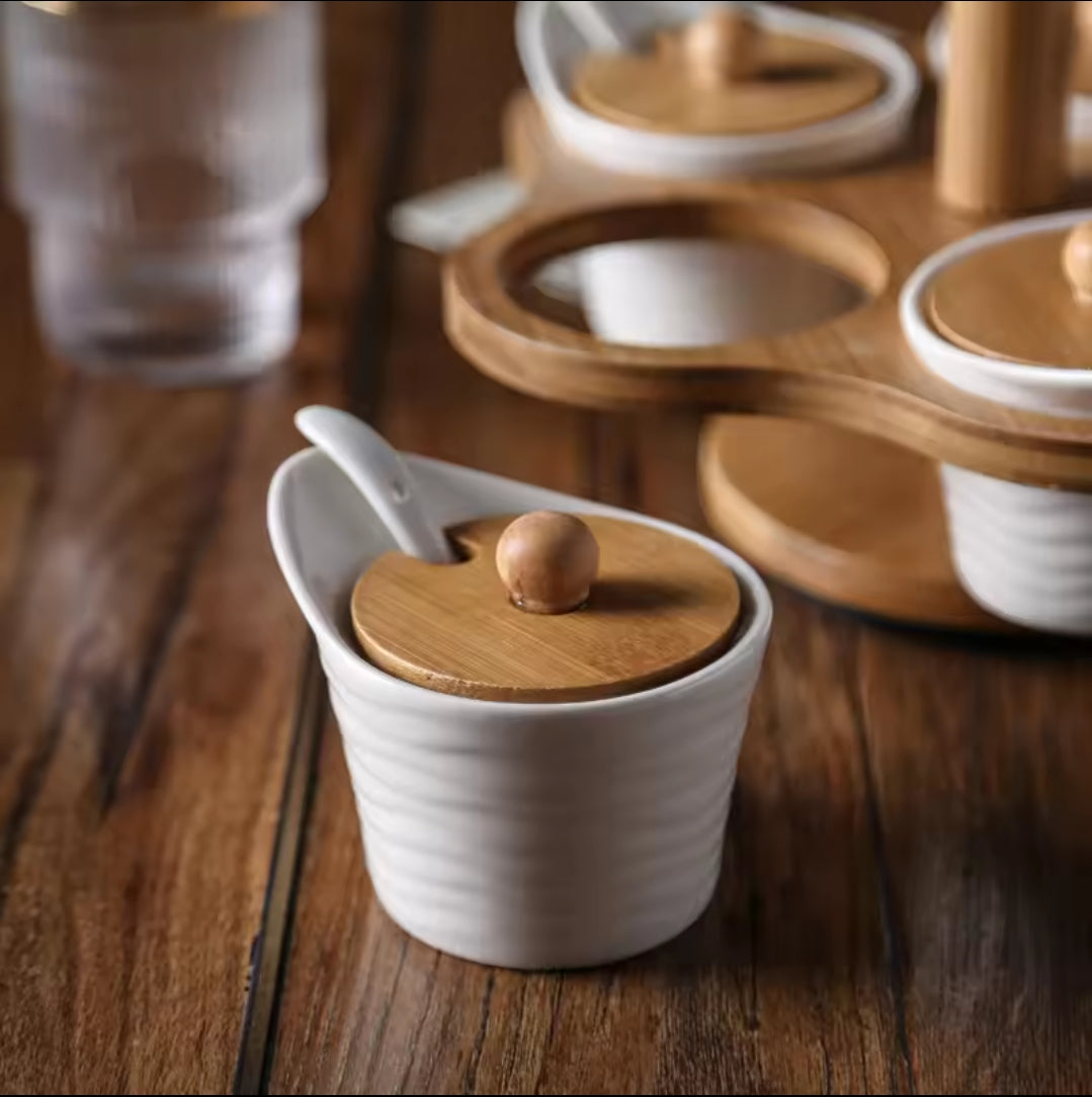 Ensemble de pots à épices en céramique condiment