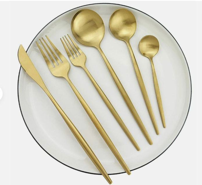 Set de couverts minimaliste de luxe – 20 pièces, titane et acier inoxydable
