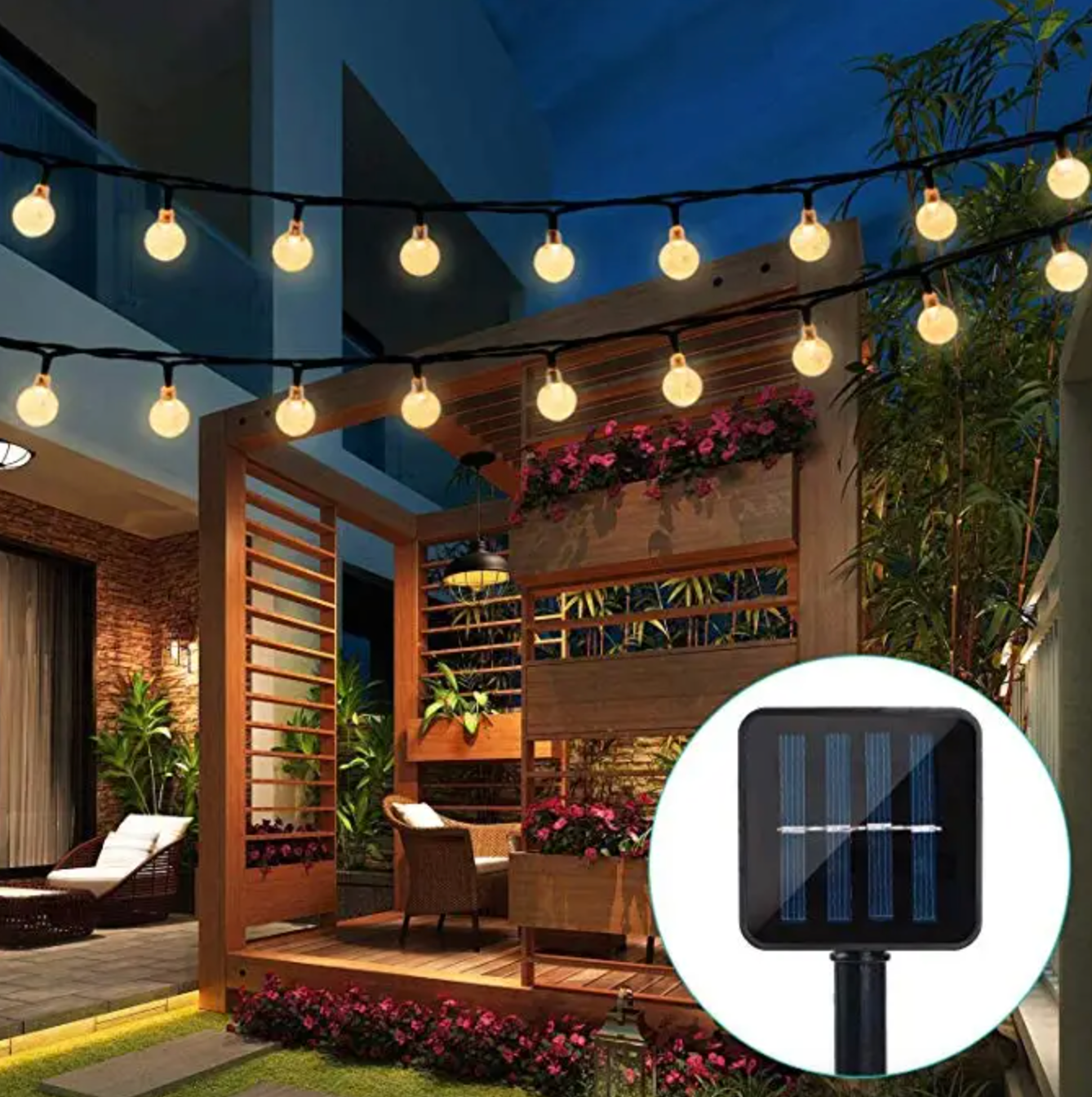 TwinkleGlow™ Solar LED String Lights | Outdoor Lighting for Garden & Terrace | Waterproof Flashing Lights for Every Season