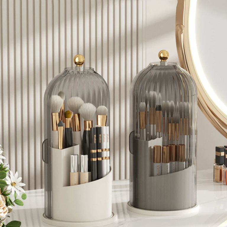 Floroux Rotating Acrylic Cosmetic Organizer | Space-Saving Makeup Organizer | 360° Rotation | Cosmetic Storage
