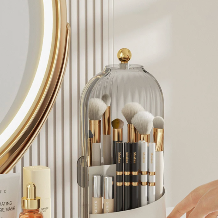 Floroux Rotating Acrylic Cosmetic Organizer | Space-Saving Makeup Organizer | 360° Rotation | Cosmetic Storage