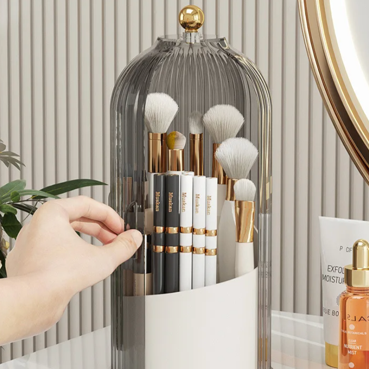 Floroux Rotating Acrylic Cosmetic Organizer | Space-Saving Makeup Organizer | 360° Rotation | Cosmetic Storage