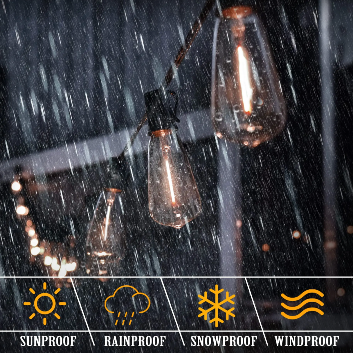 Floroux Outdoor String Lights | Shock Resistant LED Lights | Waterproof | Decor for Garden & Terrace