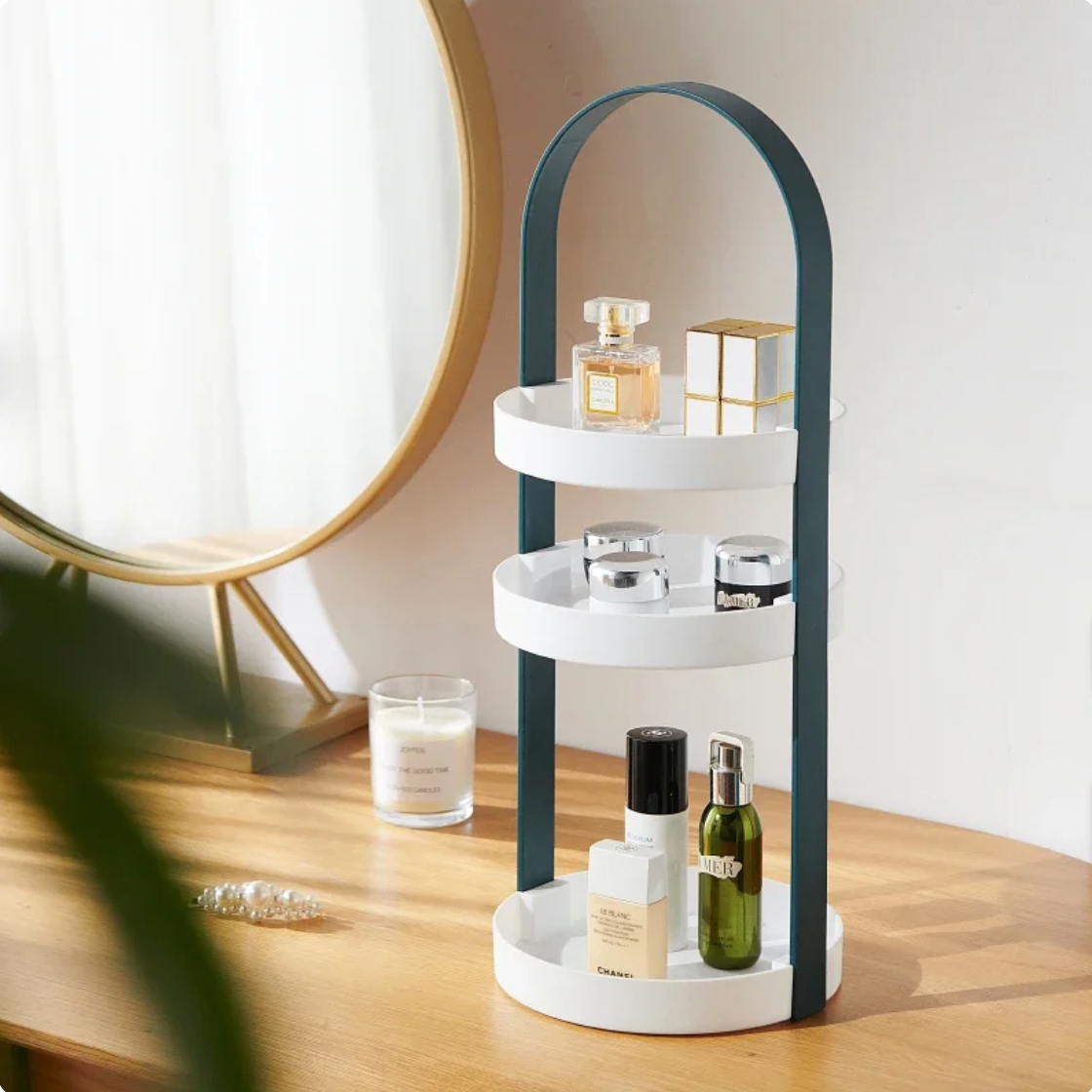 Floroux Cosmetic Organizer | Elegant Storage | Multifunctional Makeup Box | Space Saving | Home Decoration