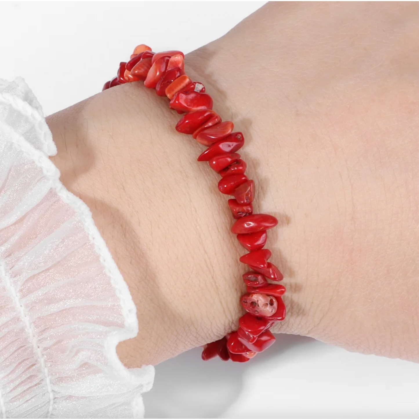 Bracelet Élégant en Corail Rouge | Parfait pour tous les jours