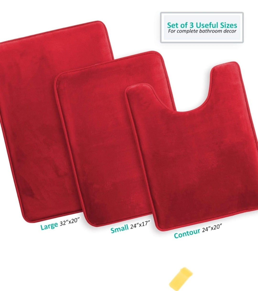 Ensemble de tapis de bain en mousse à mémoire pour salle de bain