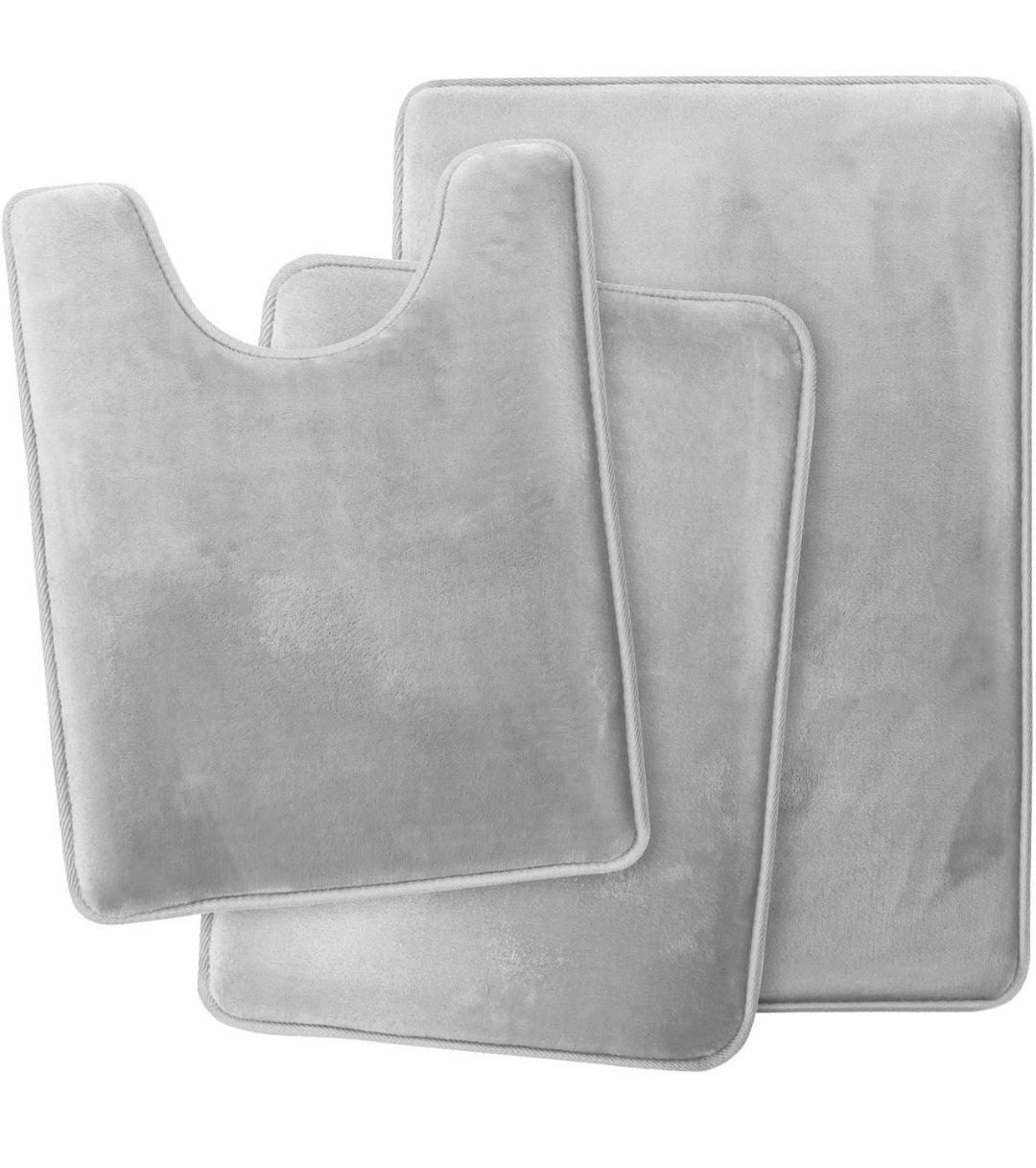 Ensemble de tapis de bain en mousse à mémoire pour salle de bain