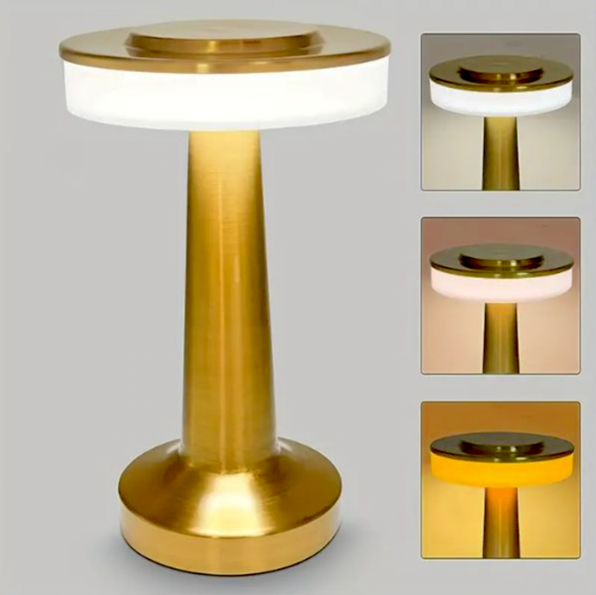 Lampe de table LED sans fil à batterie avec variateur via écran tactile