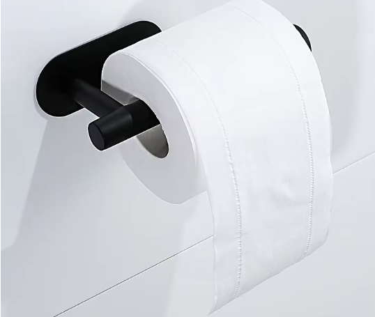 Étagère de salle de bain en acier inoxydable moderne et support autocollant pour rouleau de papier toilette