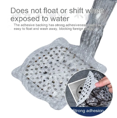 Plaque de drainage autocollante jetable - anti-obstruction, protection contre les insectes et anti-cheveux