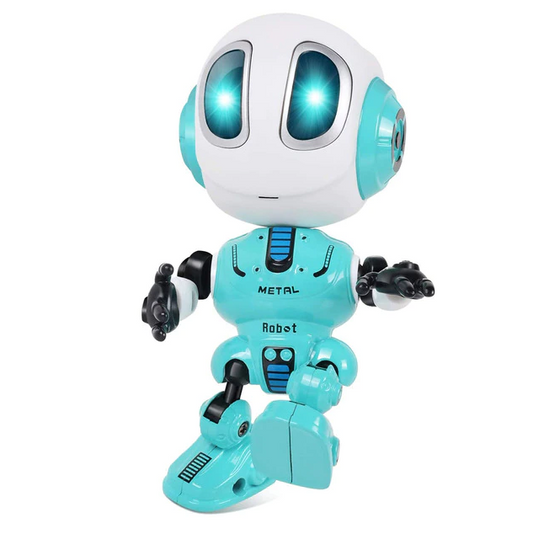 Robot parlant pour enfants – Rechargeable via USB, yeux LED, support de téléphone et de stylo – Jouet
