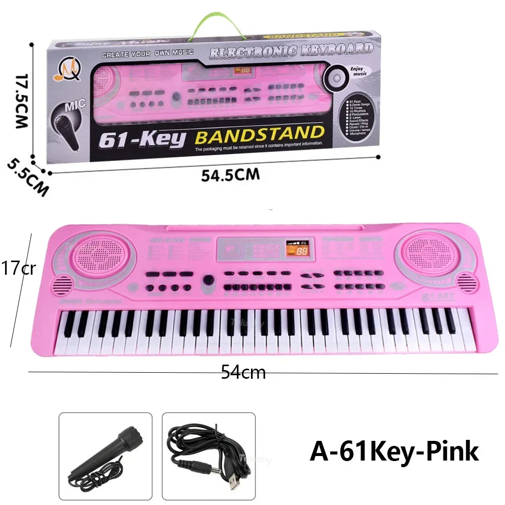 Clavier électronique pour enfants avec microphone - Jouet musical pour débutants, cadeau parfait pour les enfants de 3 ans et plus