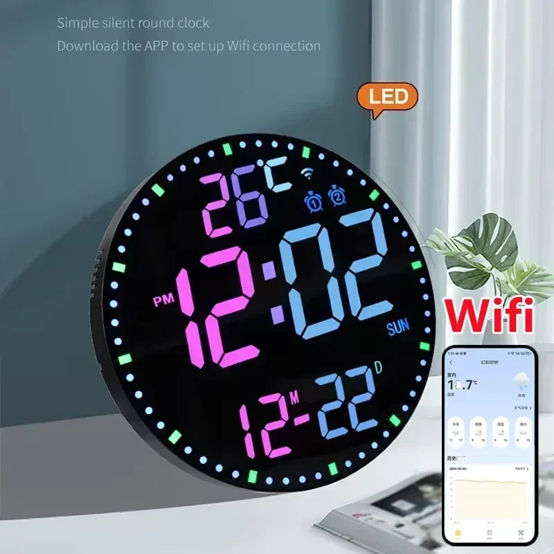WiFiTime Horloge - Horloge mural LED intelligent avec calendrier