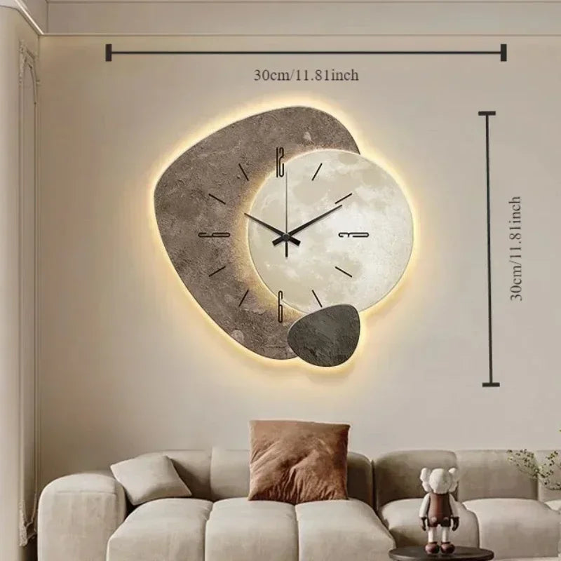 CreamWind Horloge – Horloge mural moderne et élégante avec LED