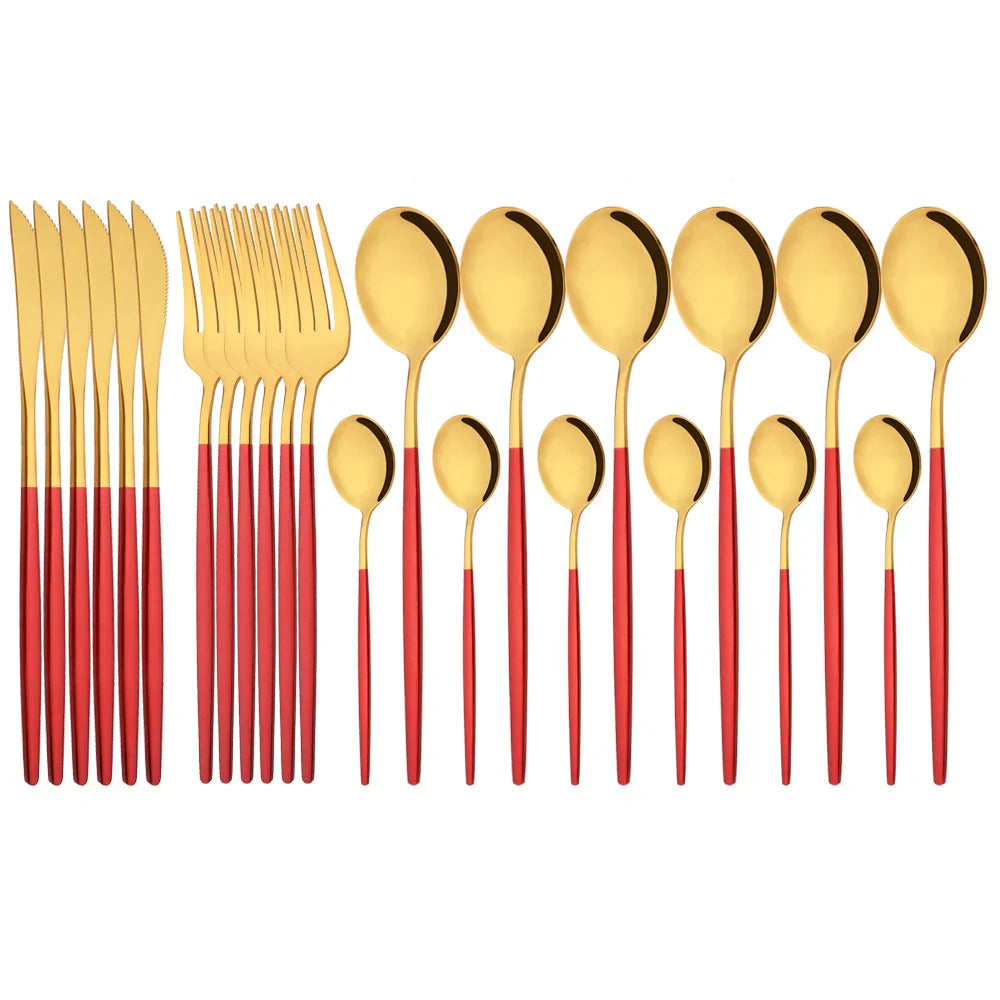 Floroux | Set de vaisselle en acier inoxydable