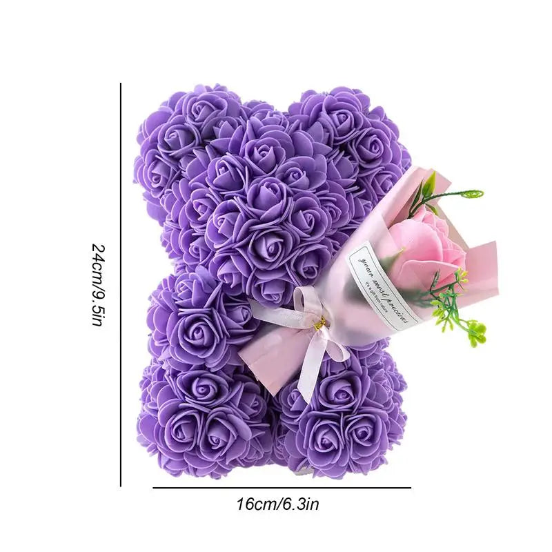 Floroux - Ourson romantique avec fleur pour les occasions spéciales
