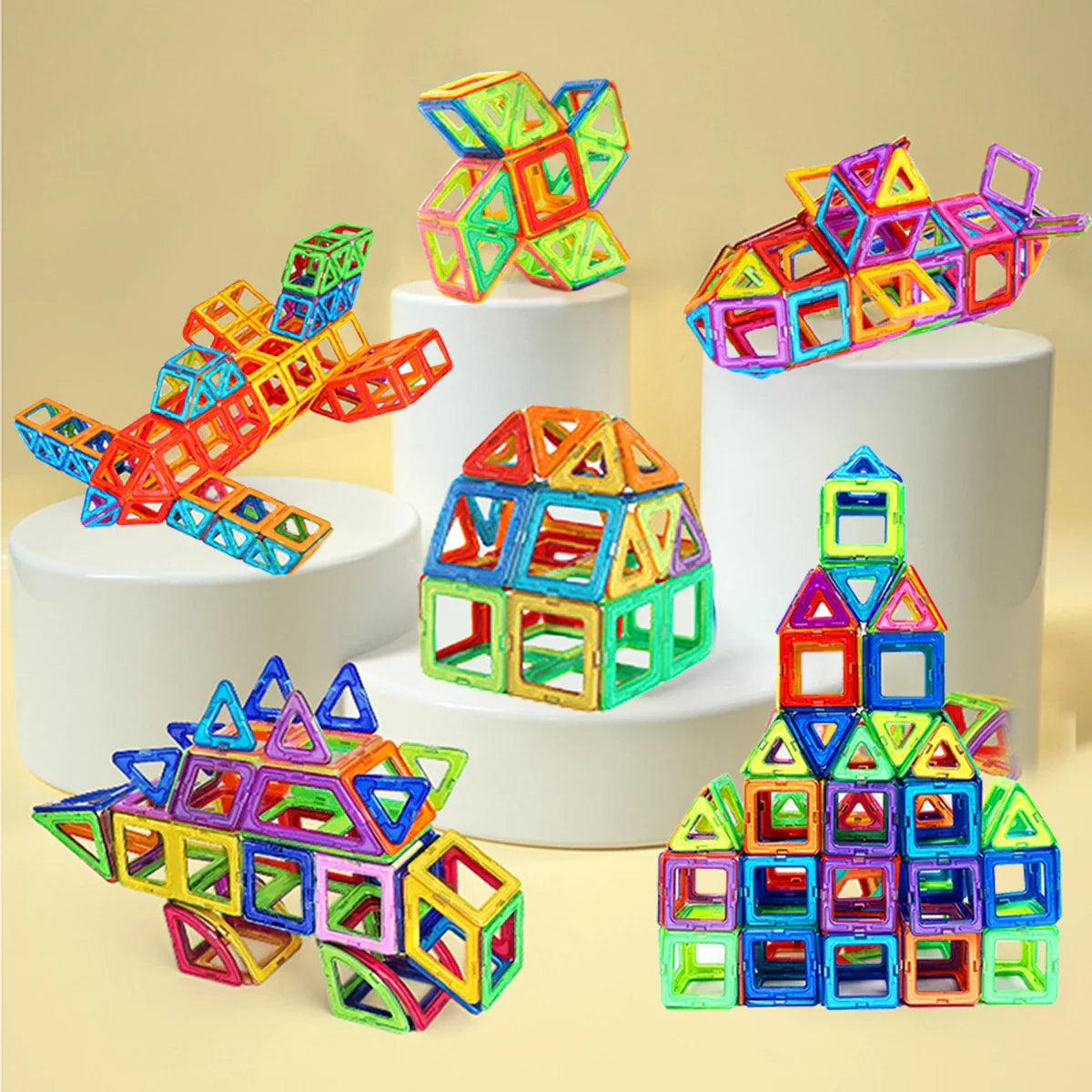 Ensemble de blocs de construction magnétiques créatifs - Grands et mini jouets DIY pour enfants de 7 à 12 ans, cadeau éducatif amusant de construction en couleurs mixtes