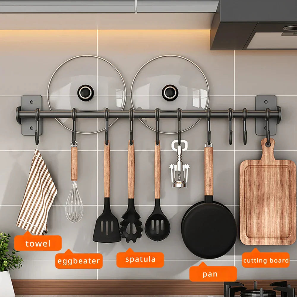 Barre de crochets de cuisine – Rangement mural