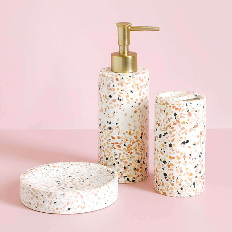 Ensemble de salle de bain en céramique terrazzo 3 pièces
