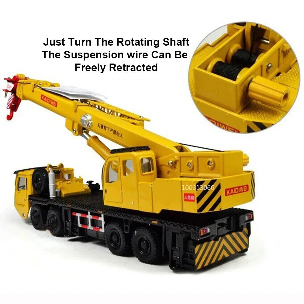 Jouet de grue en alliage de scale diecast - Modèle à direction à quatre roues rotatif à 360° pour enfants