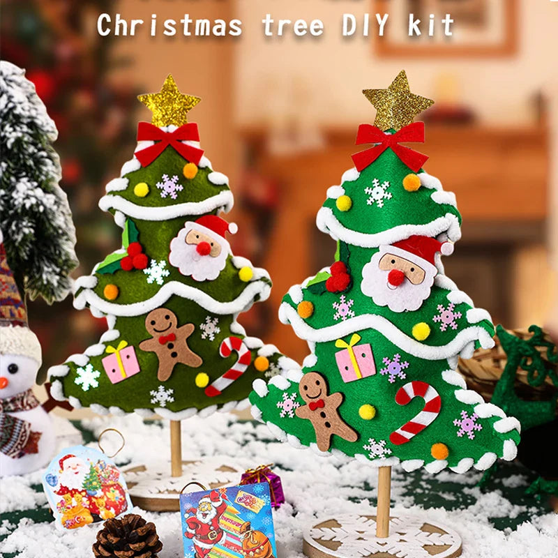 Kits de bricolage DIY pour l'arbre de Noël des enfants - Décorations faites à la main amusantes et jouets en puzzle pour les cadeaux de vacances