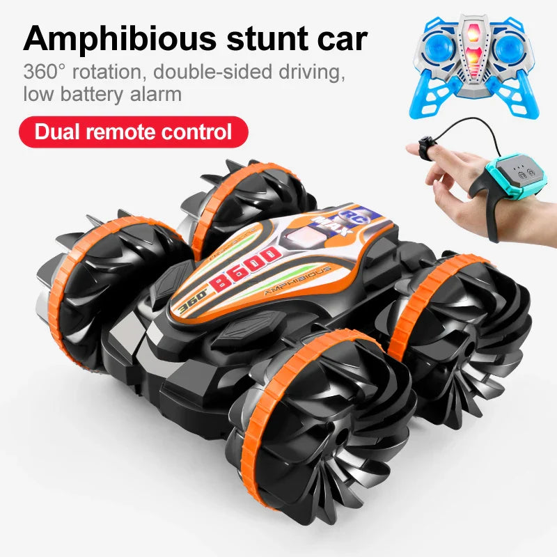 Voiture de stunt RC tout-terrain - flip double face, lumière de roue en drift, jouet d'extérieur pour garçons