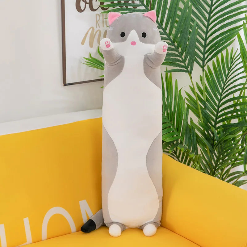 Adorable Coussin en Peluche Chat & Chien - 50-130cm (19.6-51.1 pouces) Coussin Doux pour Enfants & Filles, Parfait pour les Siestes et la Détente