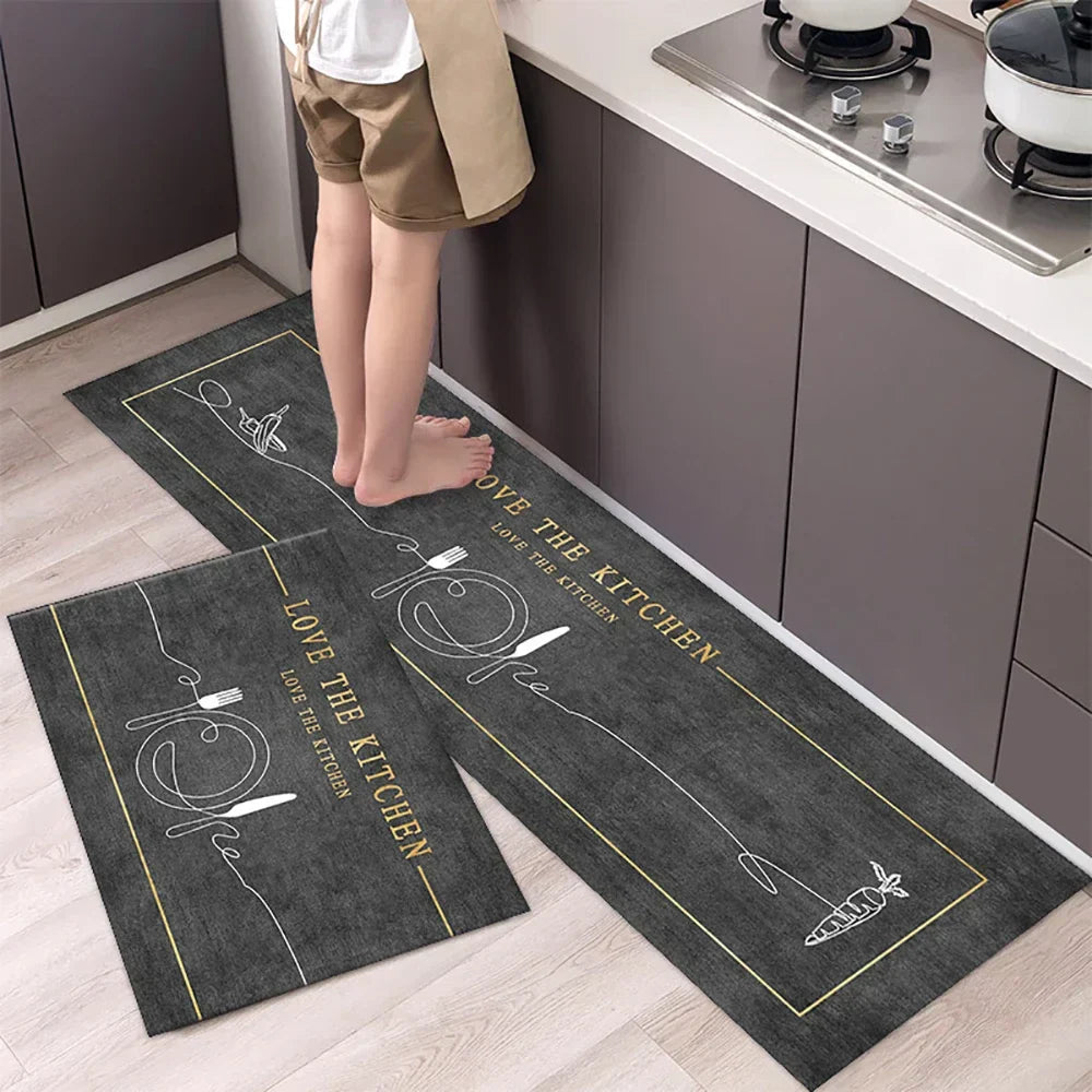 Tapis couloir doux et antidérapant – Tapis de sol polyvalent et lavable pour la cuisine, la chambre, le salon, le couloir et la salle de bain