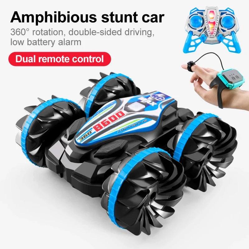 Voiture de stunt RC tout-terrain - flip double face, lumière de roue en drift, jouet d'extérieur pour garçons