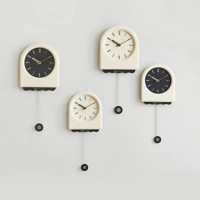 CremePendulum Clock - Horloge mural coréen au design moderne