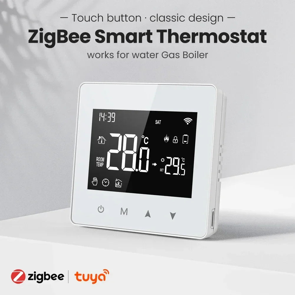 Thermostat d'affichage de chaudière à eau Tuya Zigbee - Contrôle de température WiFi via SmartLife Google Alexa Apps