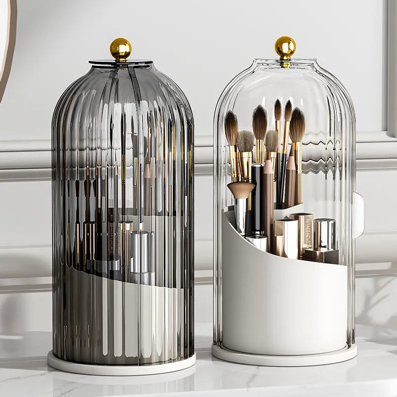 Floroux Rotating Acrylic Cosmetic Organizer | Space-Saving Makeup Organizer | 360° Rotation | Cosmetic Storage