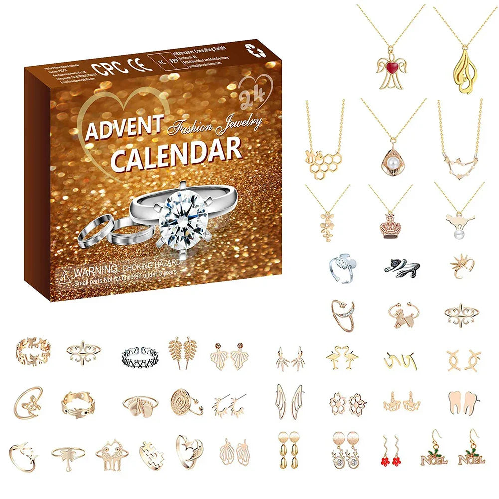 Kit de fabrication de bijoux DIY de Noël - Calendrier de l'Avent de 24 jours Cadeau 2024 Noël pour enfants