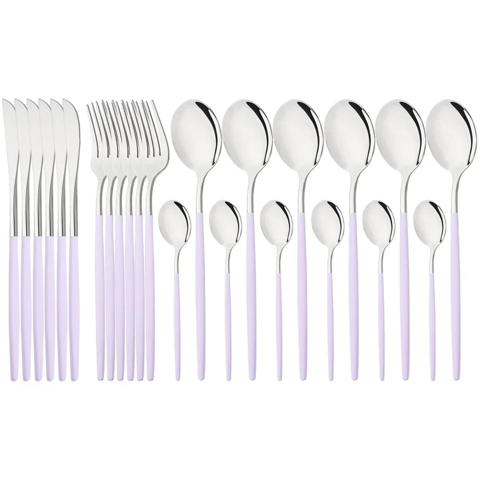 Floroux | Set de vaisselle en acier inoxydable