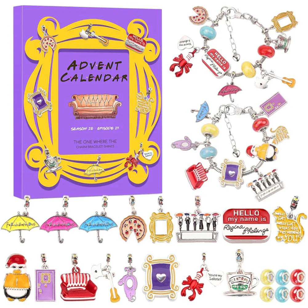 Kit de fabrication de bijoux DIY de Noël - Calendrier de l'Avent de 24 jours Cadeau 2024 Noël pour enfants