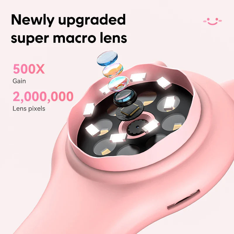 Microscope pour enfants 200MP avec un grossissement de 500x - Jouet éducatif de science pour jeunes explorateurs
