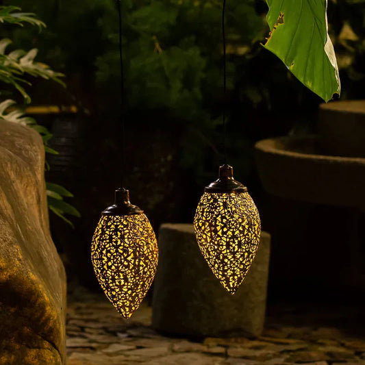 Floroux Lampe solaire en forme de goutte | Design de lumière de cascade | Luminaire solaire d'extérieur | Éclairage de jardin & terrasse