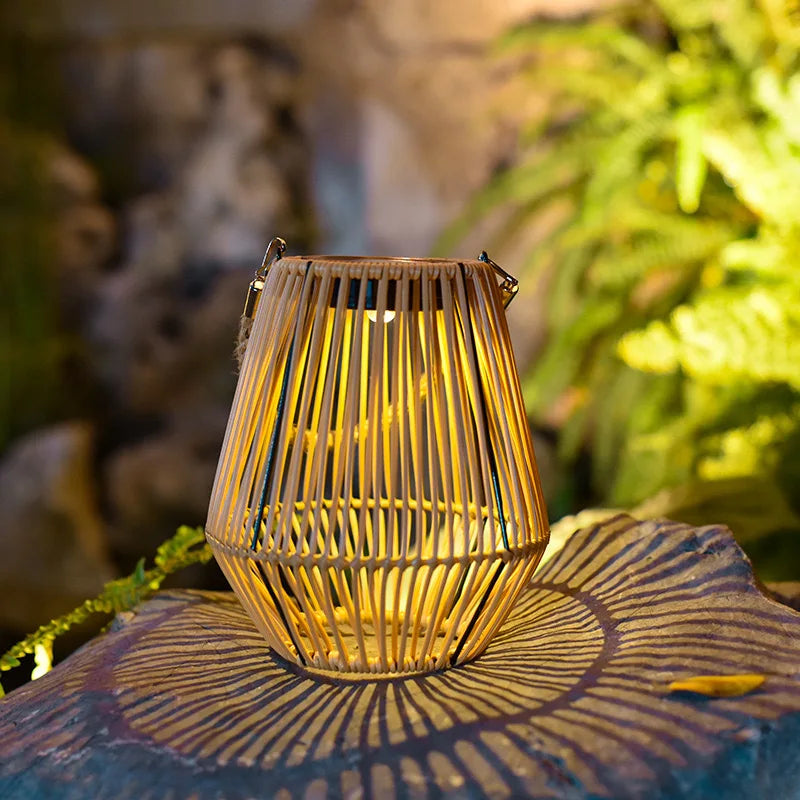 Floroux Lampe solaire tressée | Résistante aux intempéries | Luminaires extérieurs sans fil | Décoration pour le jardin et la terrasse