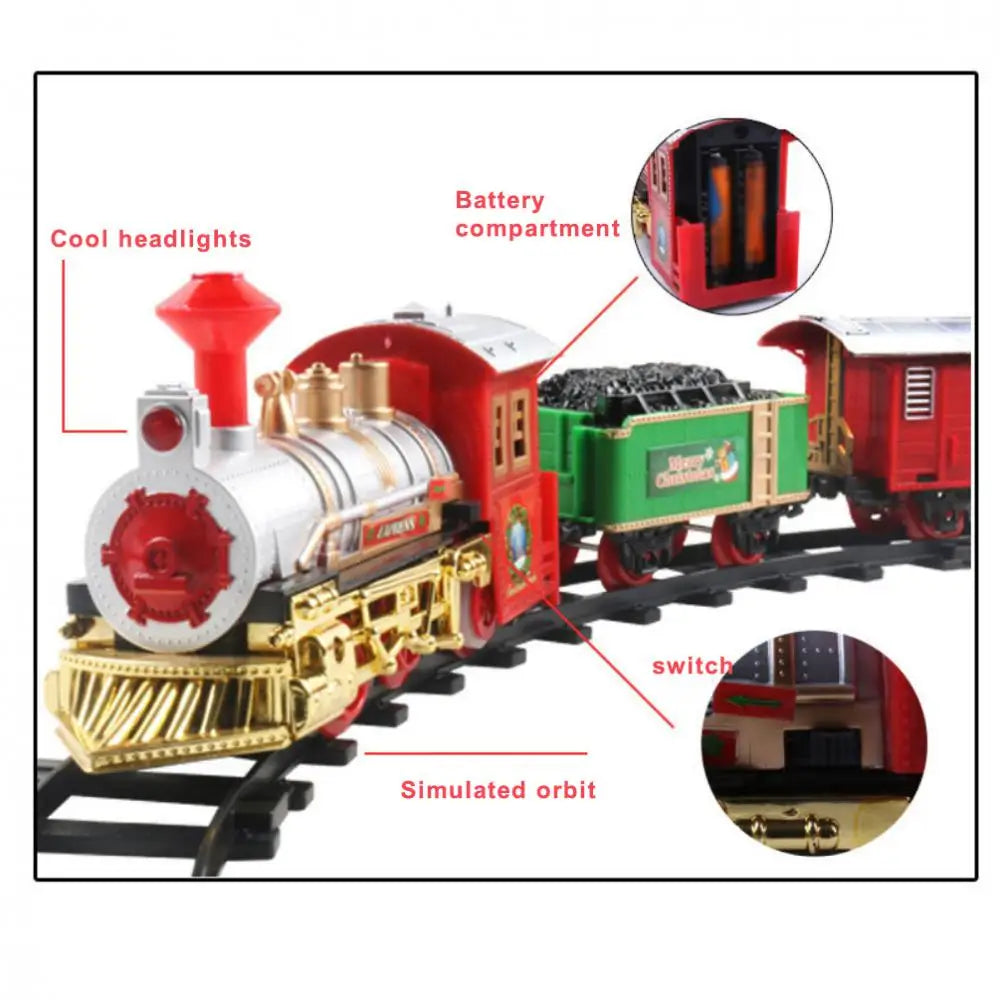 Train électrique télécommandé de haute qualité - Cadeau de Noël créatif pour les enfants, jouet de train amusant avec musique et lumières