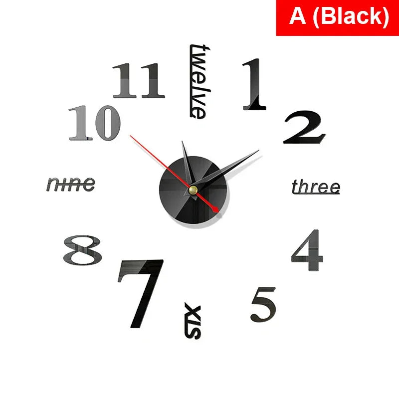 RomanTime Horloge 3D - Décoration Murale DIY Moderne