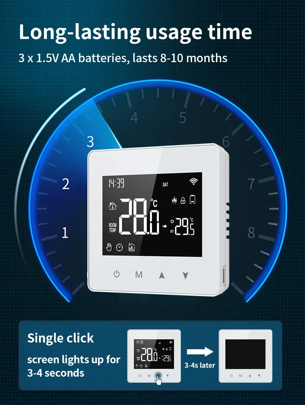 Thermostat d'affichage de chaudière à eau Tuya Zigbee - Contrôle de température WiFi via SmartLife Google Alexa Apps