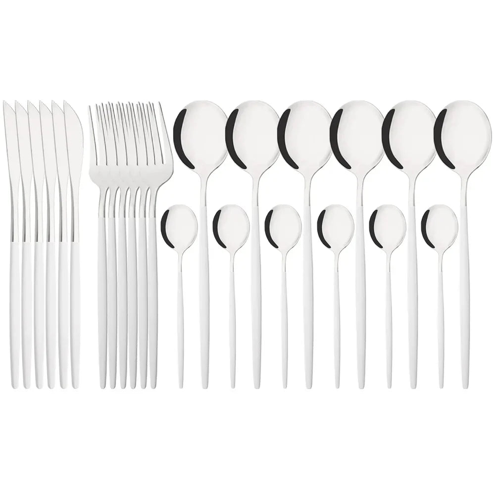 Floroux | Set de vaisselle en acier inoxydable