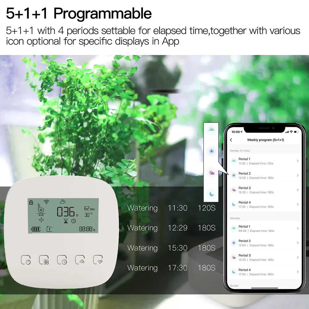 Tuya Smart Water Pump Timer - Contrôle d'arrosage par irrigation micro-goutte WiFi via les applications SmartLife Google Alexa