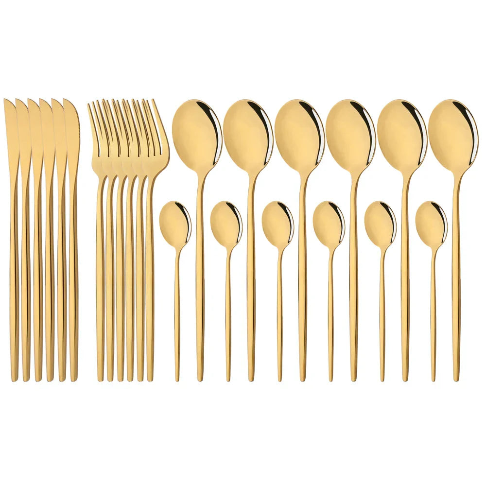 Floroux | Set de vaisselle en acier inoxydable