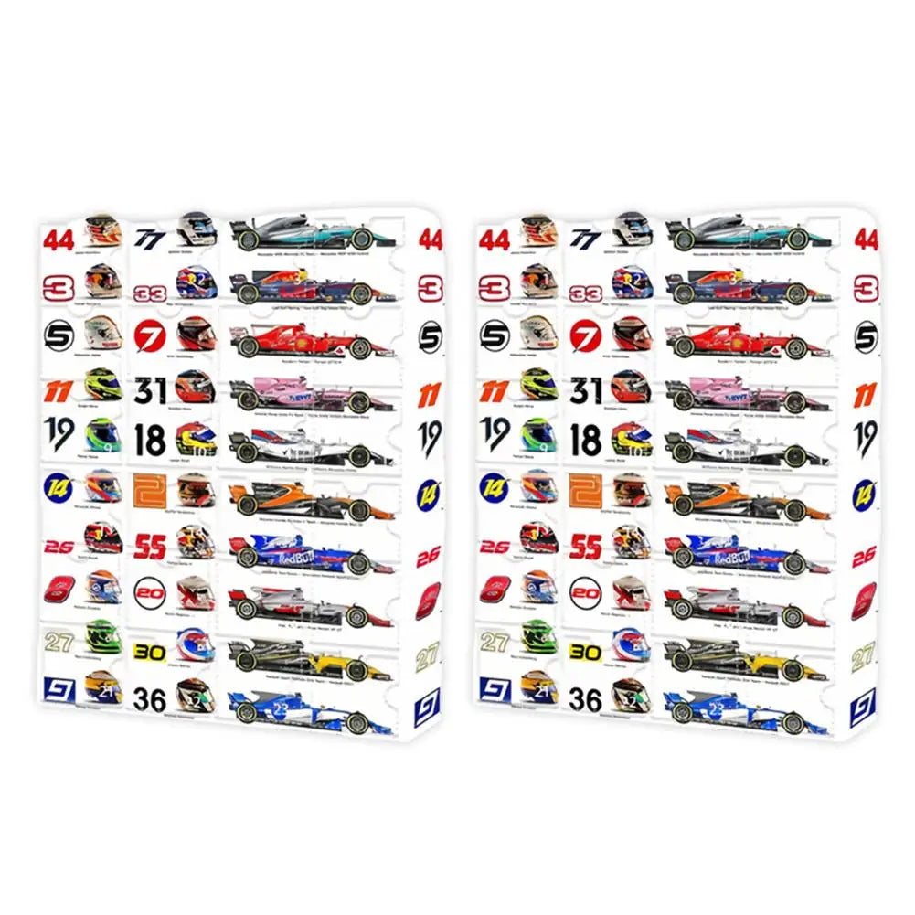 Calendrier de l'Avent F1 2024 pour enfants - Cadeaux de course miniatures surprise, compte à rebours jusqu'à Noël