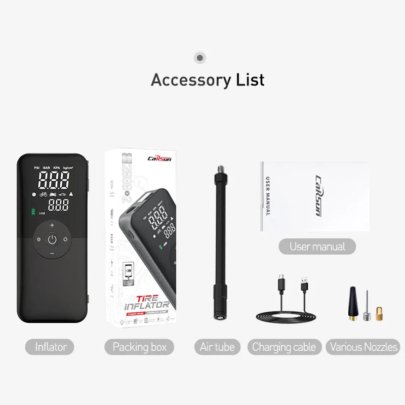 Pompe à air de pneu rechargeable - Puissance maximale pour chaque aventure