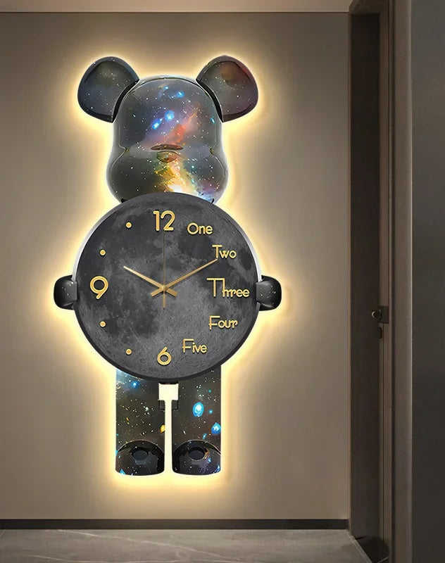 ChicBearTime – Montre décorative en forme d'ours pour le salon