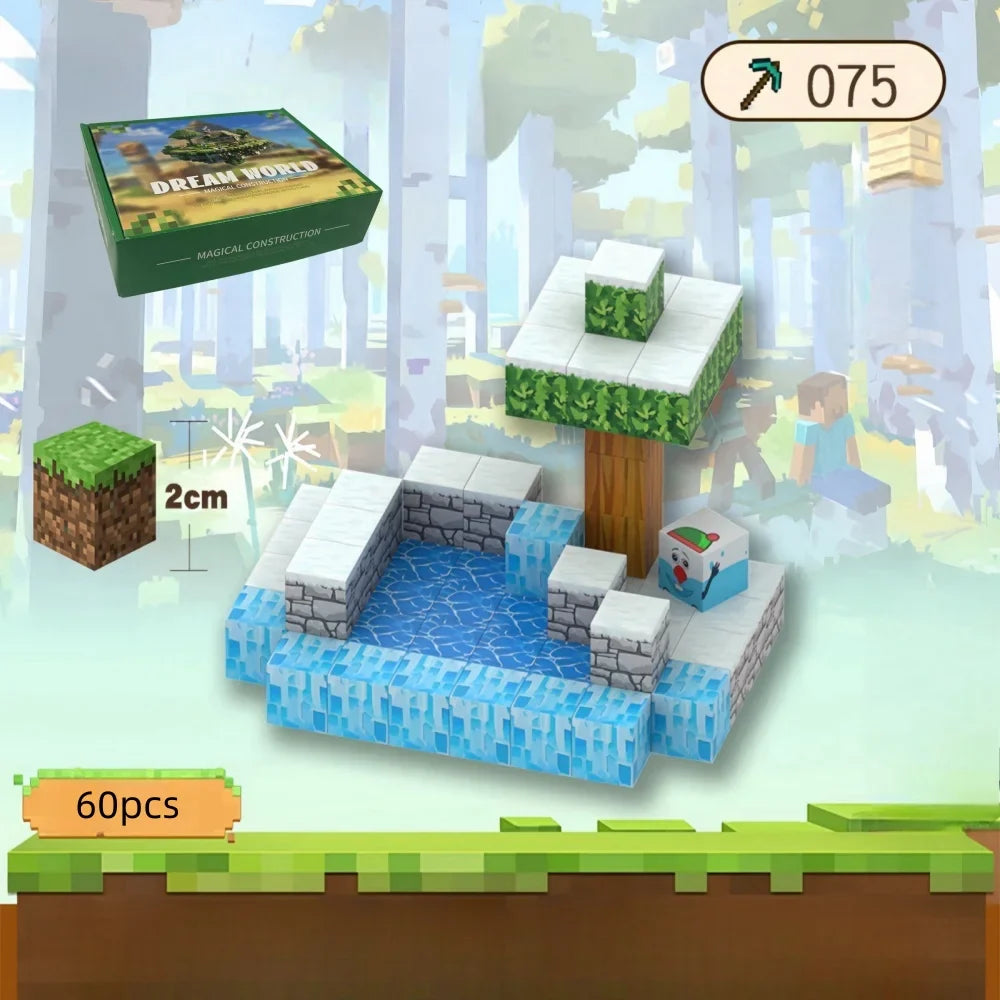 Set de Blocs de Construction Magnétiques pour Enfants - Jouets de Construction Magnétiques Créatifs, Cube Sensoriel Éducatif Cadeau pour Garçons et Filles