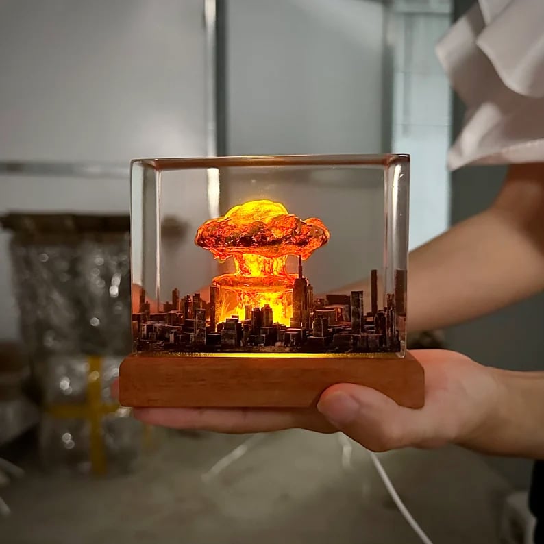 Floroux Nuclear Lamp Mushroom Cloud | Unique Table Lamp | Designer Decorative Light for Living Room & Office