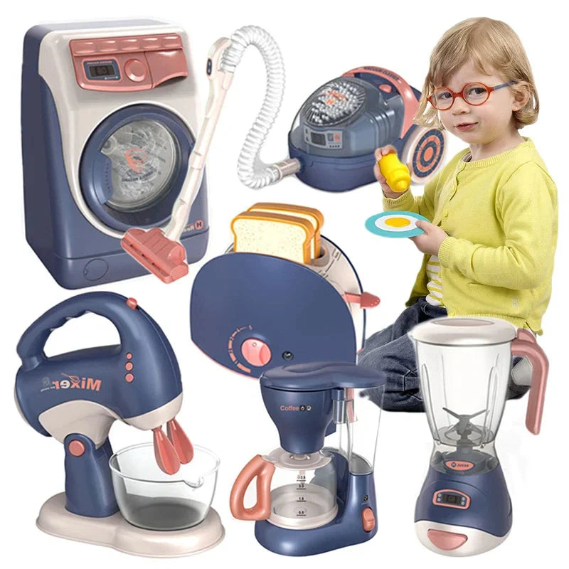 Jeu de rôle de cuisine - Aspirateur électrique, Presse-agrumes, Machine à laver et Jouets balayeurs à eau pour enfants